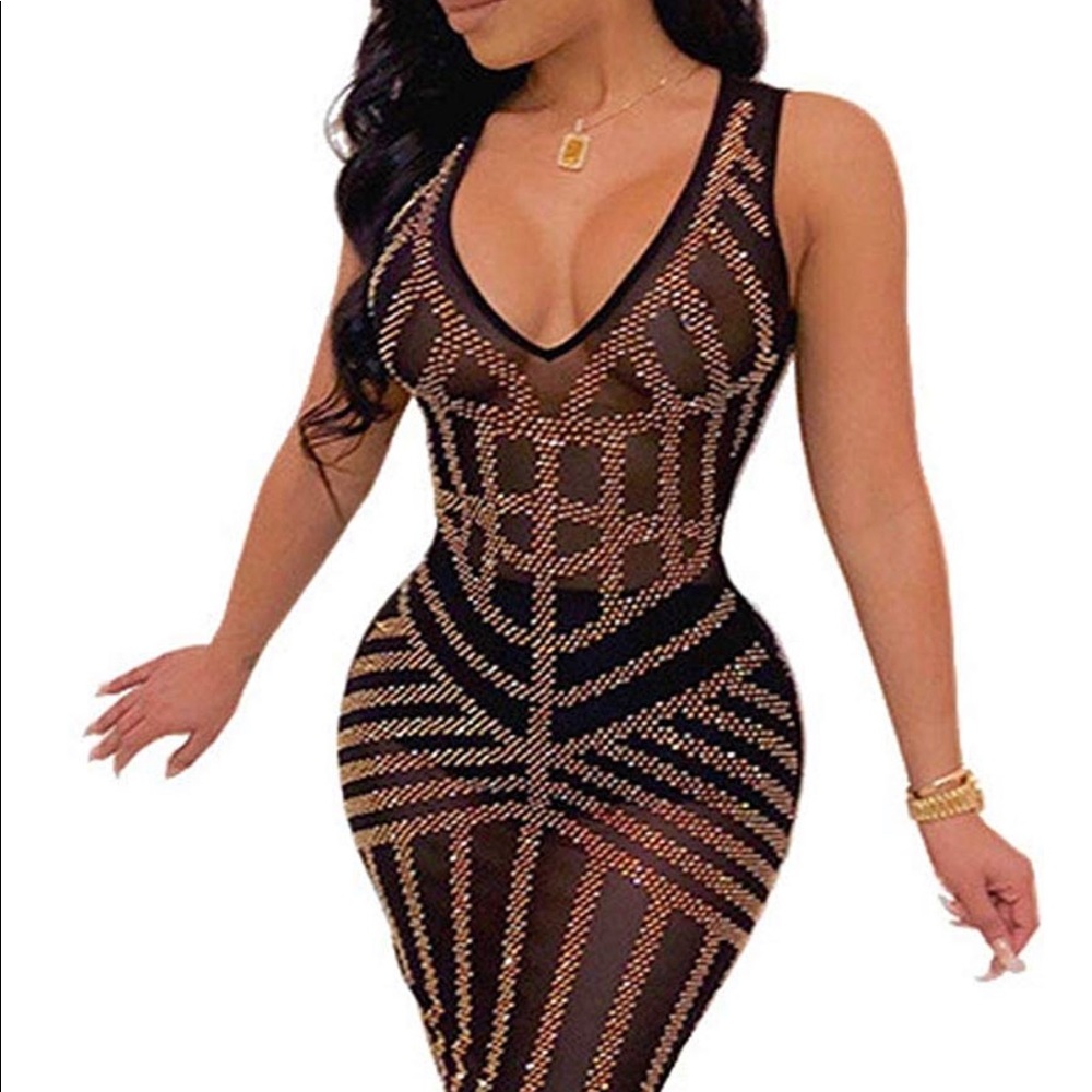 Sexy gold dress
